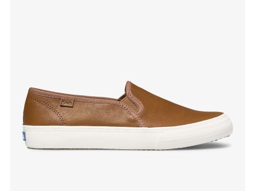 Dámské Kůže Sneakers Keds Double Decker Læder Hnědé | CZ-95868