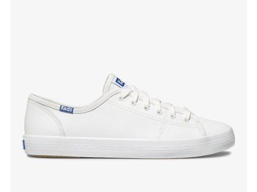 Dámské Kůže Sneakers Keds Kickstart Læder Bílé Blankyt | CZ-78308