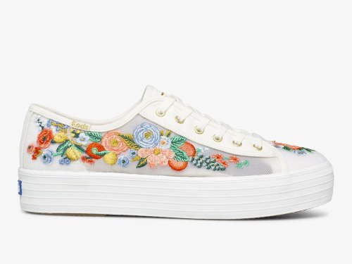 Dámské Platform Sneakers Keds Rifle Paper Co. Triple Kick Citrus Garden Party Bílé | CZ-28516