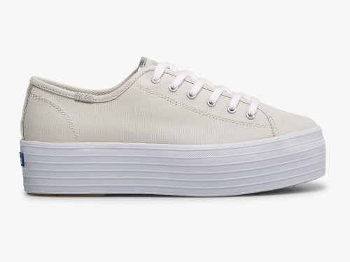 Dámské Platform Sneakers Keds Triple Up Platene Šedé Stříbrné | CZ-50766