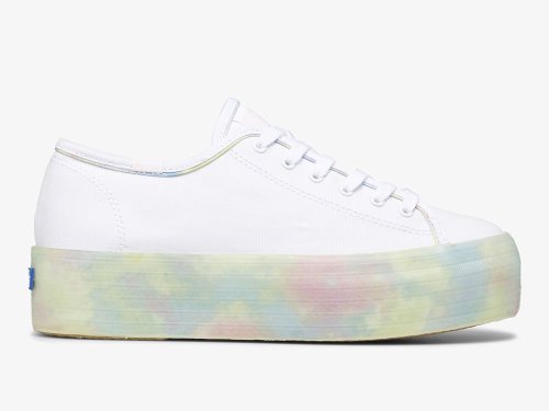 Dámské Platform Sneakers Keds Triple Up Tie Dye Foxing Bílé Viacfarebný | CZ-73207