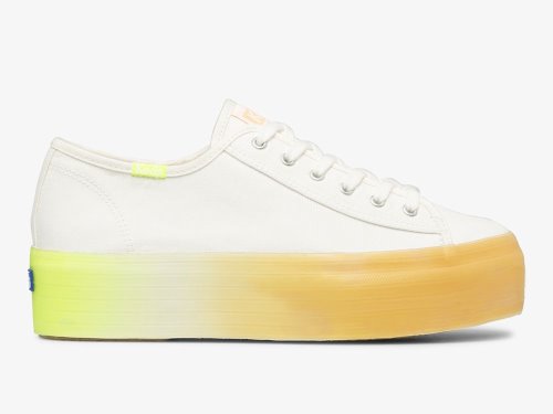 Dámské Platform Sneakers Keds Triple Up Ombre Foxing Bílé Viacfarebný | CZ-93960