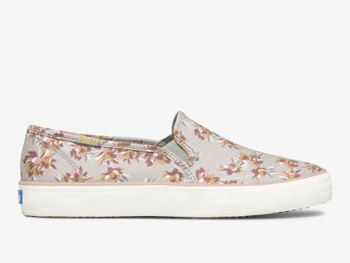 Dámské SlipOnTenisky Keds Double Decker Spring Floral Šedé | CZ-01504