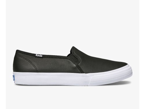 Dámské SlipOnTenisky Keds Double Decker Læder Černé | CZ-46333