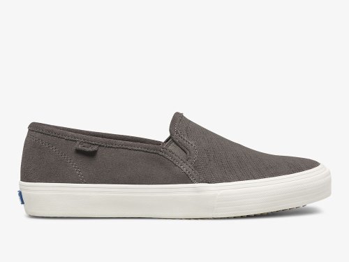 Dámské SlipOnTenisky Keds Double Decker Semišové Tmavě Šedé | CZ-90342