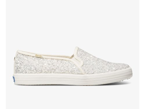 Dámské SlipOnTenisky Keds Kate Spade New York Double Decker Glitter Krém | CZ-91242