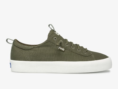 Dámské SlipOnTenisky Keds Kickback Washable Feat. Organic Bavlněné Olivy Zelené | CZ-06561