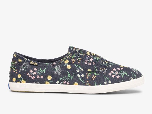 Dámské SlipOnTenisky Keds Rifle Paper Co. Chillax Petite Fleurs Printed Tmavě Blankyt Viacfarebný | CZ-56281