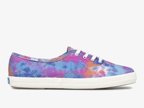 Dámské ŠněrovacíBoty Keds Champion Platene Tie Dye Blankyt Růžové | CZ-15884