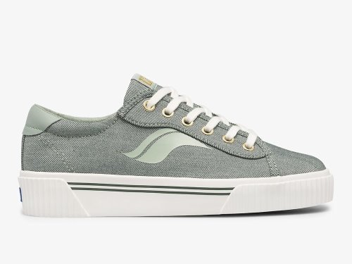 Dámské ŠněrovacíBoty Keds Crew Kick Alto Soft Twill Olivy Zelené | CZ-66238