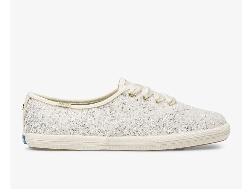 Dámské ŠněrovacíBoty Keds Kate Spade New York Champion Glitter Krém | CZ-82243