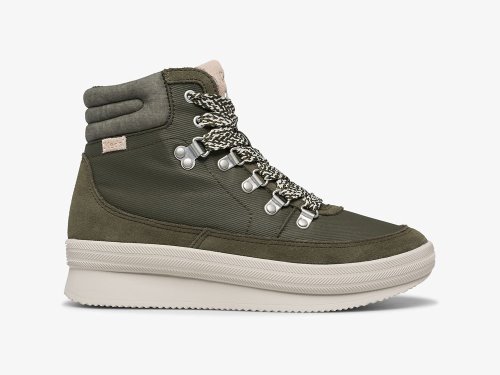 Dámské ŠněrovacíBoty Keds Midland Boot Semišové & Splash Twill w/ Thinsulate™ Zelene | CZ-54755