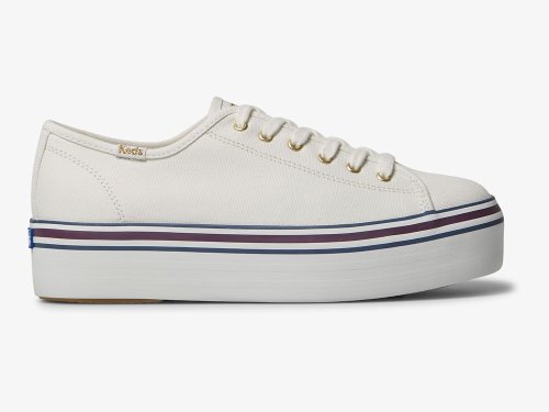 Dámské ŠněrovacíBoty Keds Triple Up Varsity Bílé Blankyt | CZ-93012