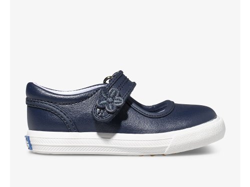 Dívčí Kůže Sneakers Keds Ella Mary Jane Tmavě Blankyt | CZ-25051