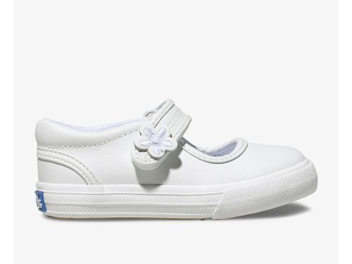 Dívčí Kůže Sneakers Keds Ella Mary Jane Bílé | CZ-50502