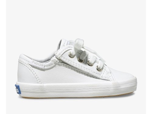 Dívčí Kůže Sneakers Keds Kickstart Jr. Læder Sneaker Bílé | CZ-07794