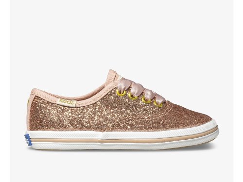 Dívčí Tenisky Keds Kate Spade New York Champion Glitter Sneaker Růžové Zlaté | CZ-18320