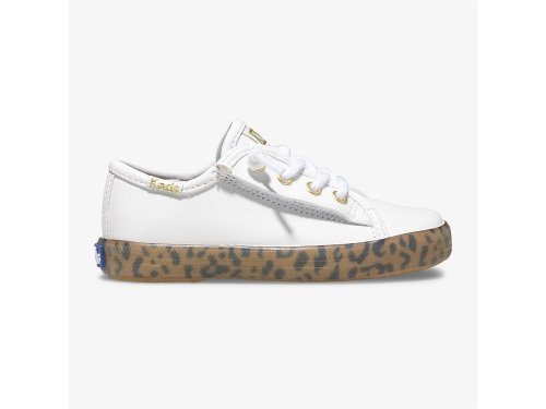 Dívčí Tenisky Keds Kickstart Leopard Foxing Sneaker Jr Bílé Leopard | CZ-07516