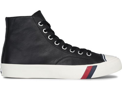 Pánské Tenisky Keds Royal Hi Læder Černé | CZ-43524