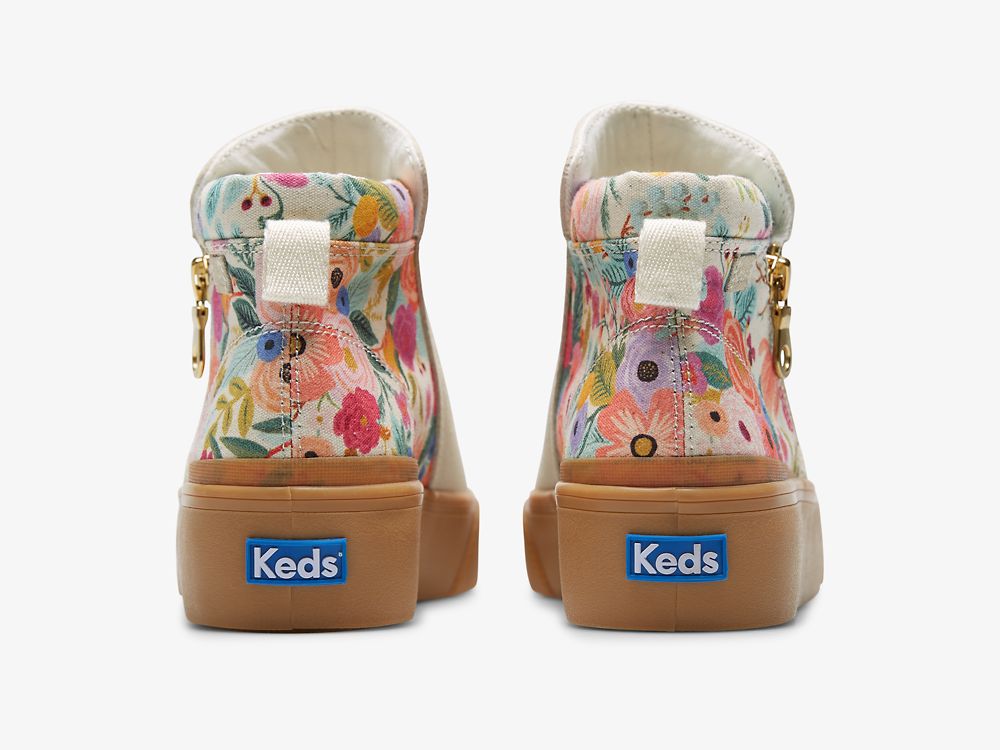 Dámské Boty Keds Rifle Paper Co. Cooper Zip Bootie Garden Party Hnědé | CZ-33042