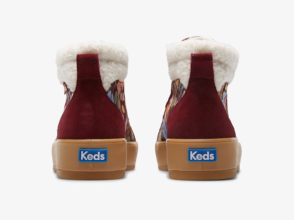 Dámské Boty Keds Rifle Paper Co. Tahoe Nouveau Semišové Vínové | CZ-02915