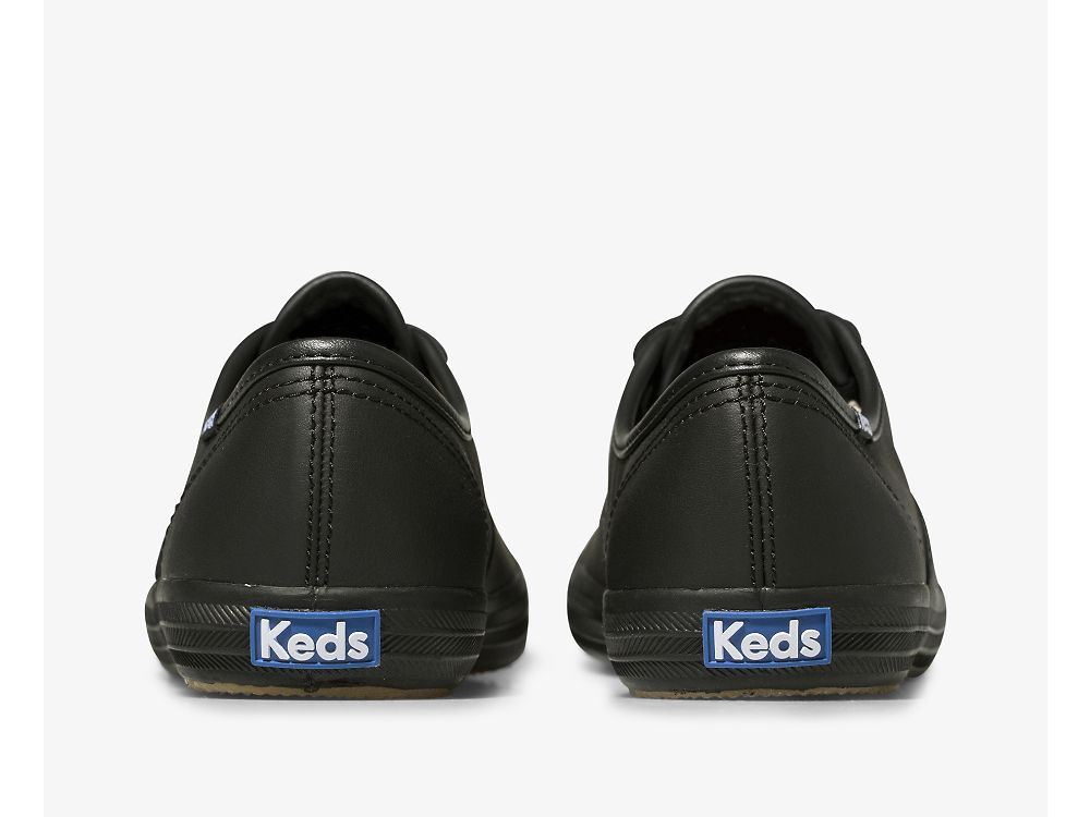 Dámské Kůže Sneakers Keds Champion Originál Læder Černé | CZ-52695