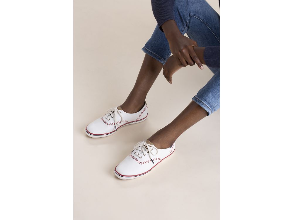 Dámské Kůže Sneakers Keds Champion Pennant Læder Krém | CZ-02894