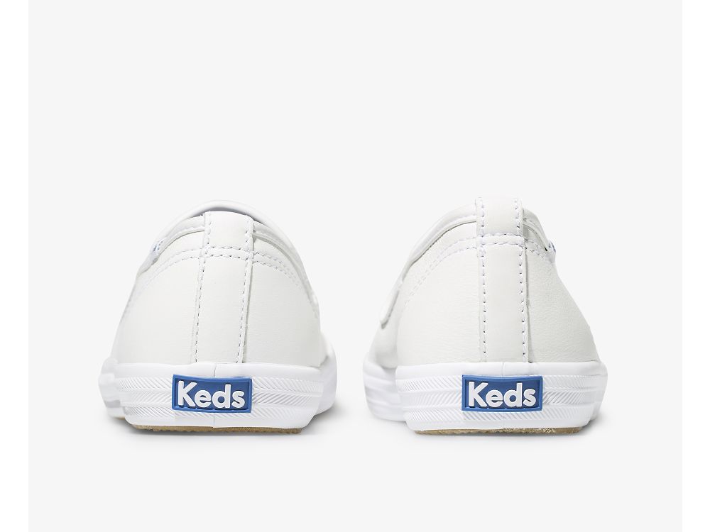 Dámské Kůže Sneakers Keds Champion Slip On Læder Bílé | CZ-71593