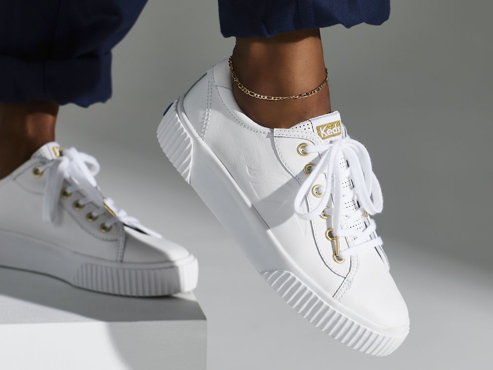 Dámské Kůže Sneakers Keds Crew Kick Alto Læder Bílé | CZ-97203