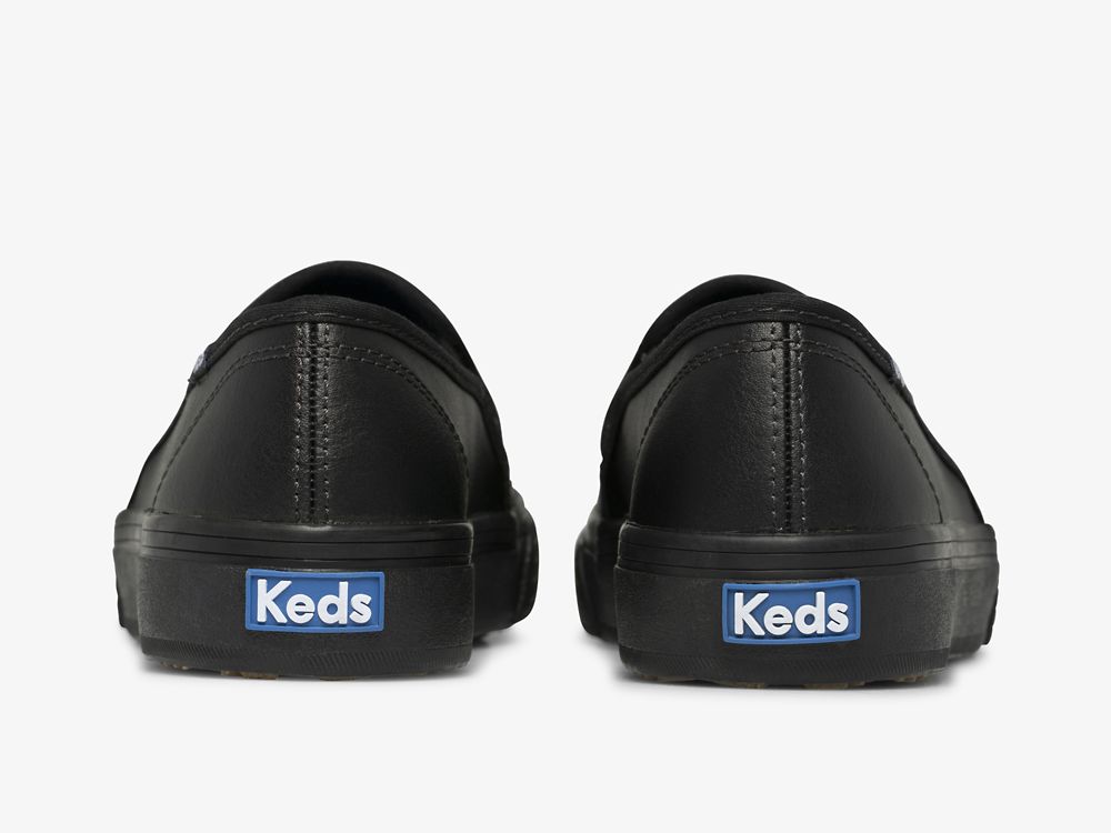 Dámské Kůže Sneakers Keds Double Decker Læder Černé Černé | CZ-97994