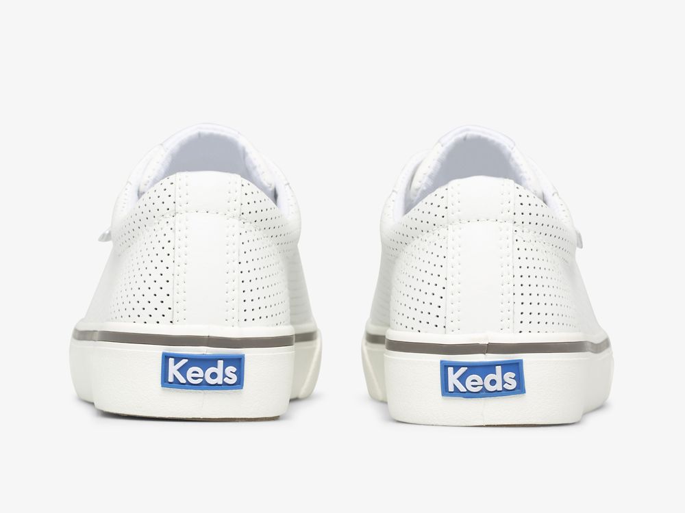 Dámské Kůže Sneakers Keds Jump Kick Perf Læder Bílé | CZ-40886