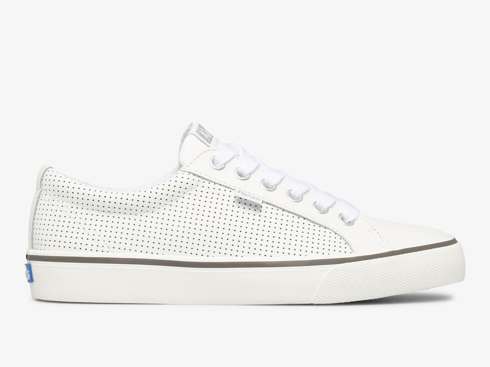 Dámské Kůže Sneakers Keds Jump Kick Perf Læder Bílé | CZ-40886