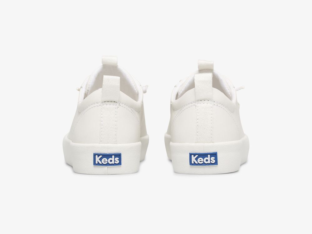 Dámské Kůže Sneakers Keds Kickback Læder Bílé | CZ-83431