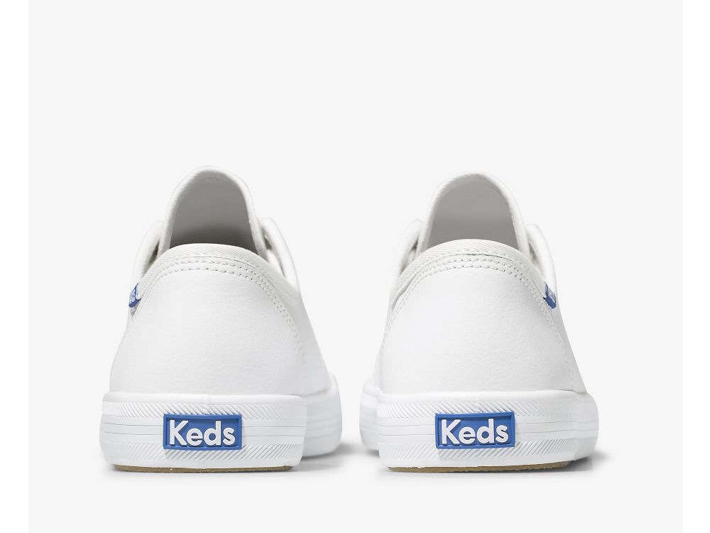 Dámské Kůže Sneakers Keds Kickstart Læder Bílé Blankyt | CZ-78308