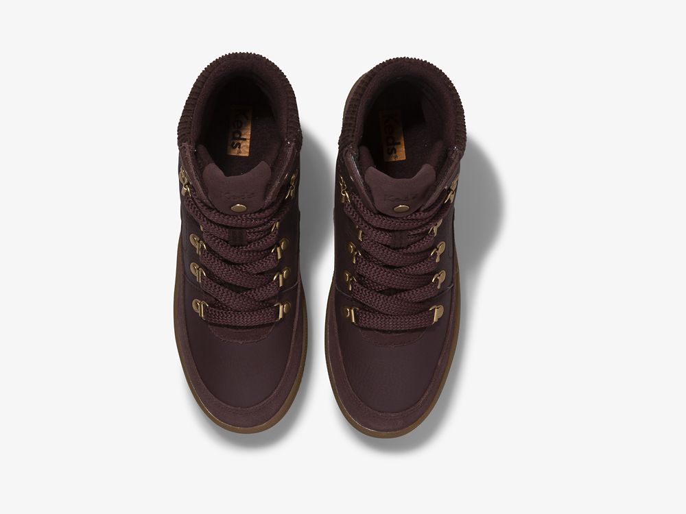 Dámské Kůže Sneakers Keds Midland Boot Luxe Læder w/ Thinsulate™ Vínové | CZ-87336