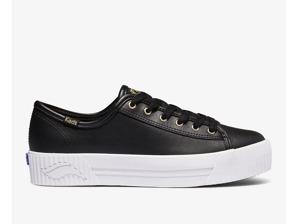 Dámské Kůže Sneakers Keds Triple Kick AMP Læder Černé | CZ-26297