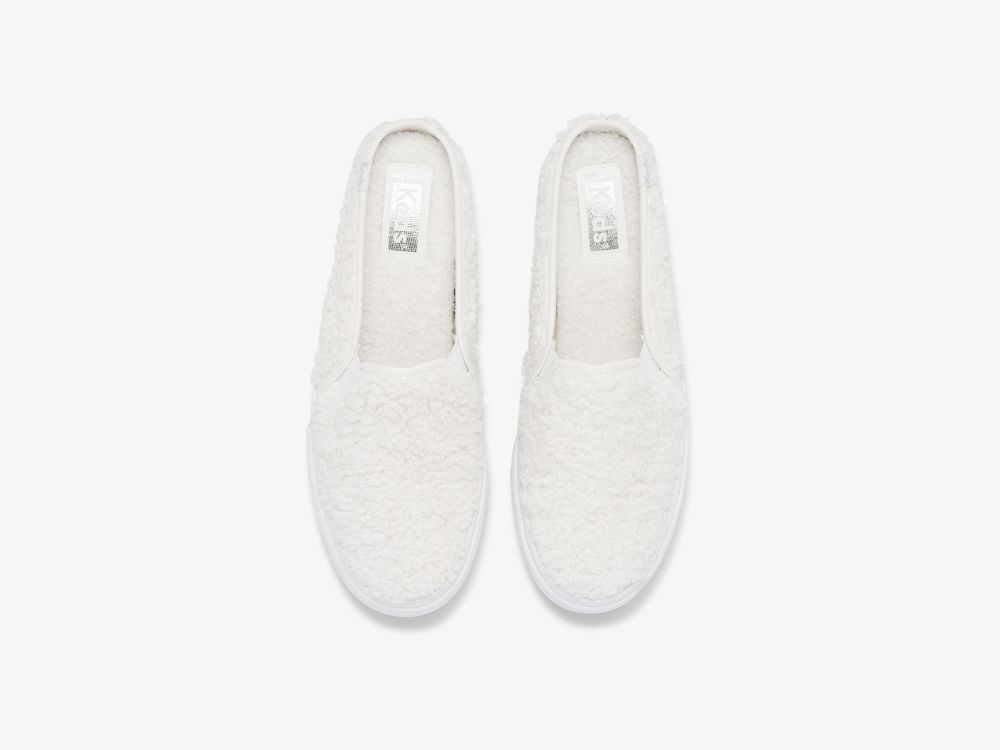 Dámské Pantofle Keds Double Decker Mule Faux Shearling Krém | CZ-64155