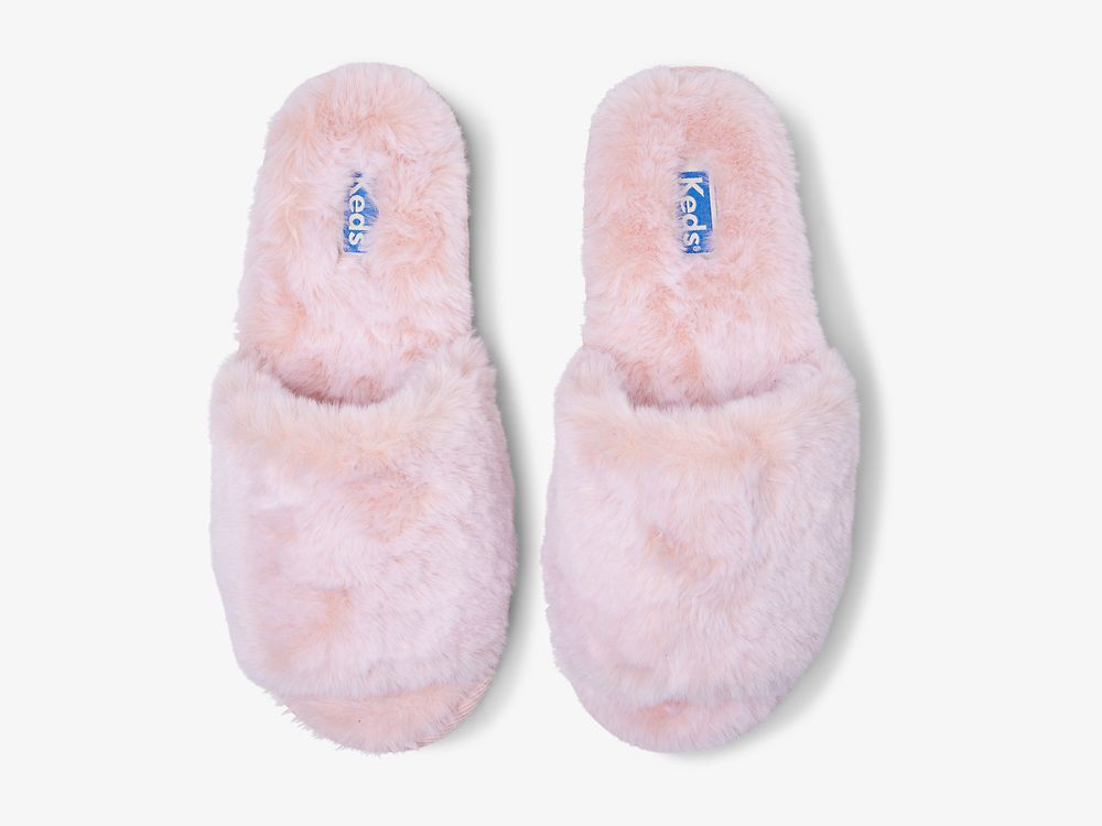 Dámské Pantofle Keds Fuzzy Pantofle Pantofle Růžové | CZ-57253