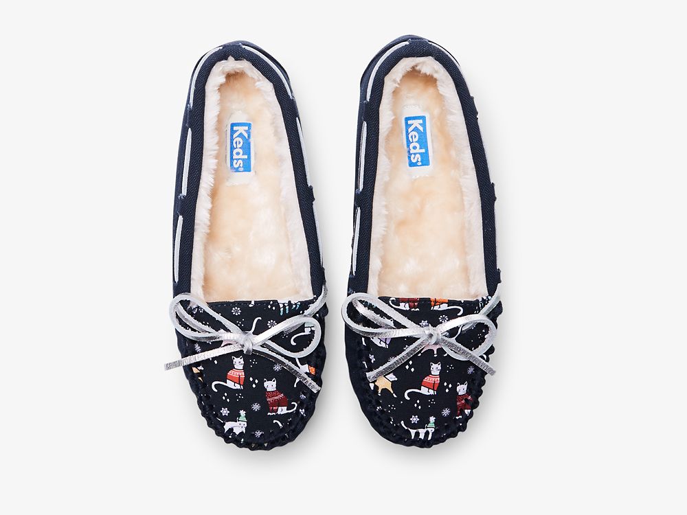 Dámské Pantofle Keds Moccasin Pantofle Tmavě Blankyt Viacfarebný | CZ-15453