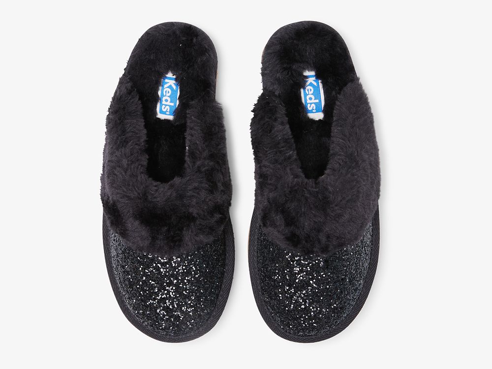 Dámské Pantofle Keds Mule Pantofle Glitter Černé | CZ-59629