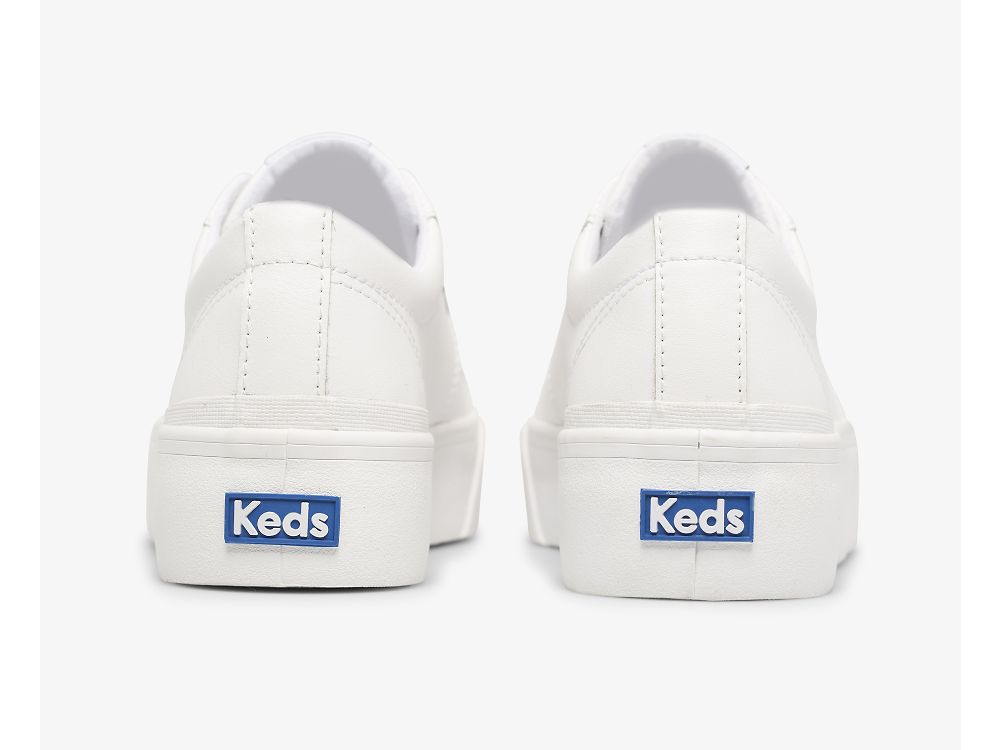 Dámské Platform Sneakers Keds Jump Kick Duo Læder Bílé | CZ-68450