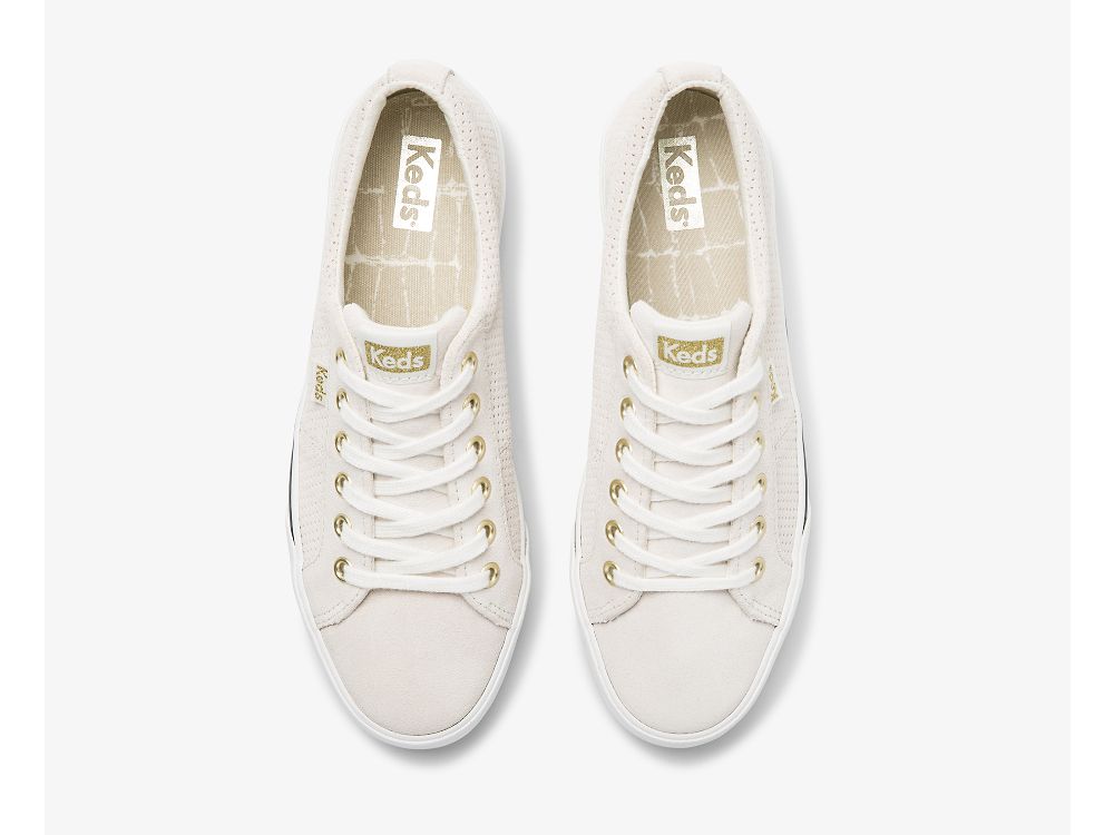 Dámské Platform Sneakers Keds Jump Kick Duo Semišové Bílé | CZ-92905