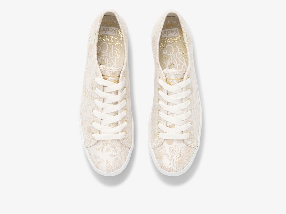 Dámské Platform Sneakers Keds Rifle Paper Co. Triple Kick Colette Jacquard Bílé | CZ-27491