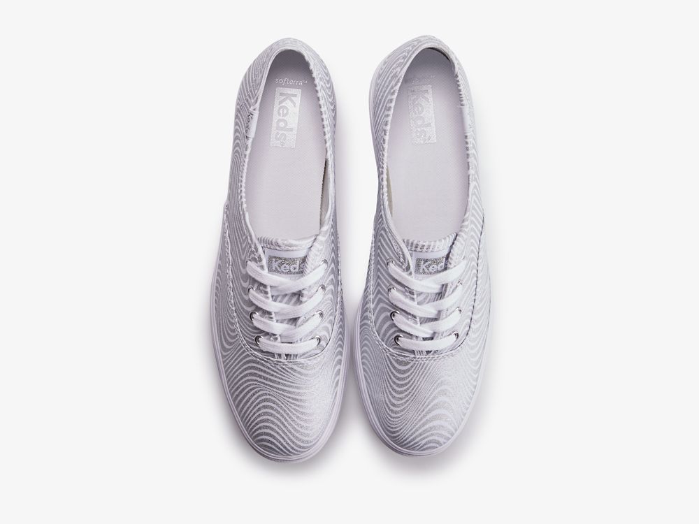 Dámské Platform Sneakers Keds Triple CVO Metallic Bílé Stříbrné | CZ-62347