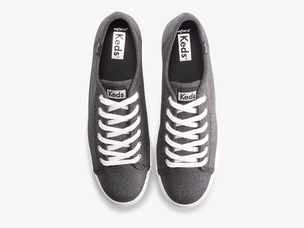 Dámské Platform Sneakers Keds Triple Kick Metallic Tmavě Šedé | CZ-02278