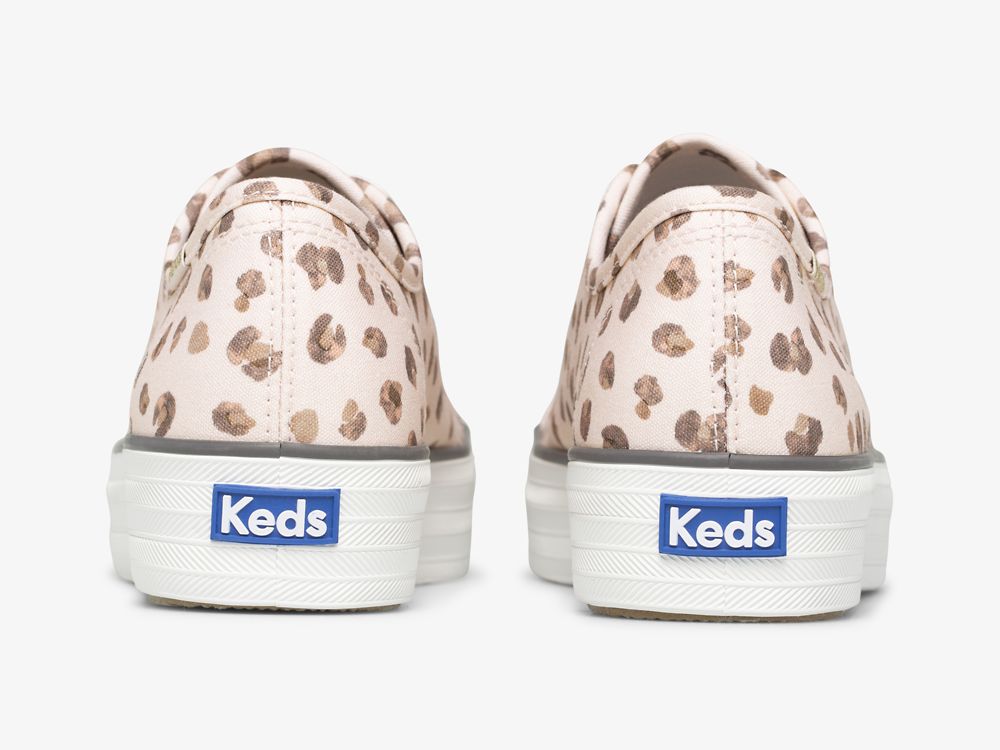 Dámské Platform Sneakers Keds Triple Kick Leopard Platene Růžové Viacfarebný | CZ-38683