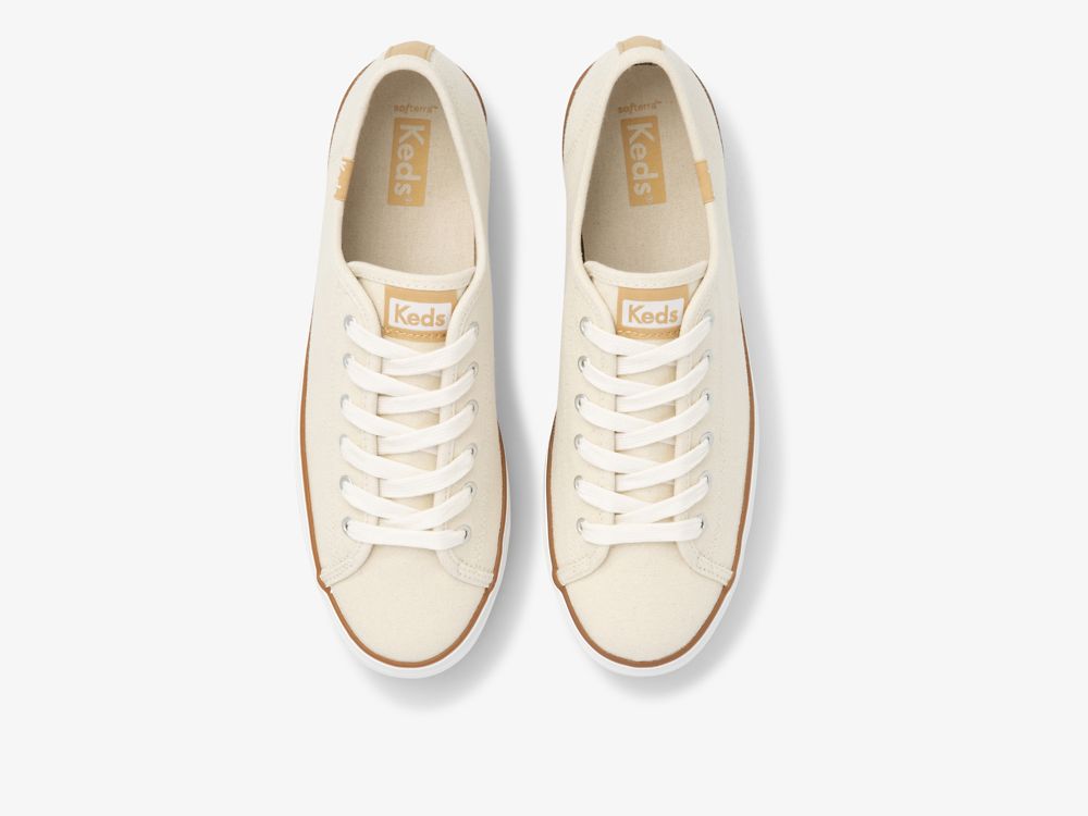 Dámské Platform Sneakers Keds Triple Up Platene Krém | CZ-28505