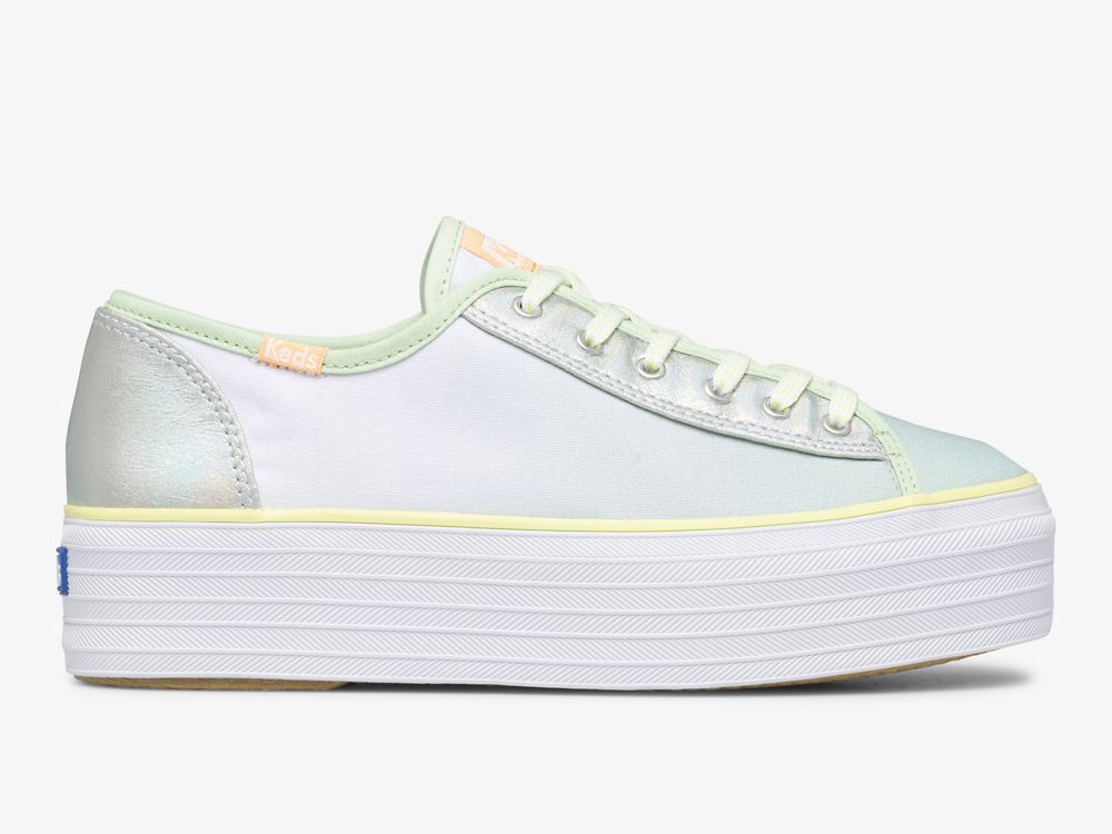 Dámské Platform Sneakers Keds Triple Up Fade Platene Zelene Viacfarebný | CZ-85940