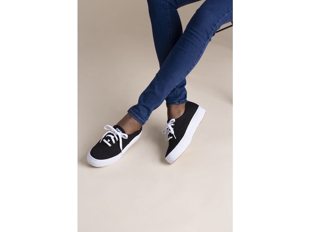 Dámské Platform Sneakers Keds Triple Černé | CZ-79036