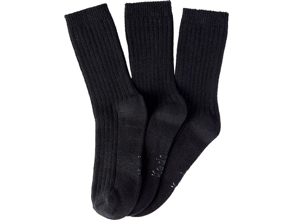 Dámské Ponožky Keds 3 Pk Crew Boot Socks Černé | CZ-31165